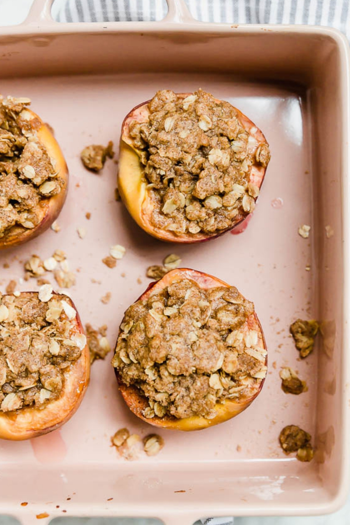 Baked Peaches with Gluten-Free Streusel Topping