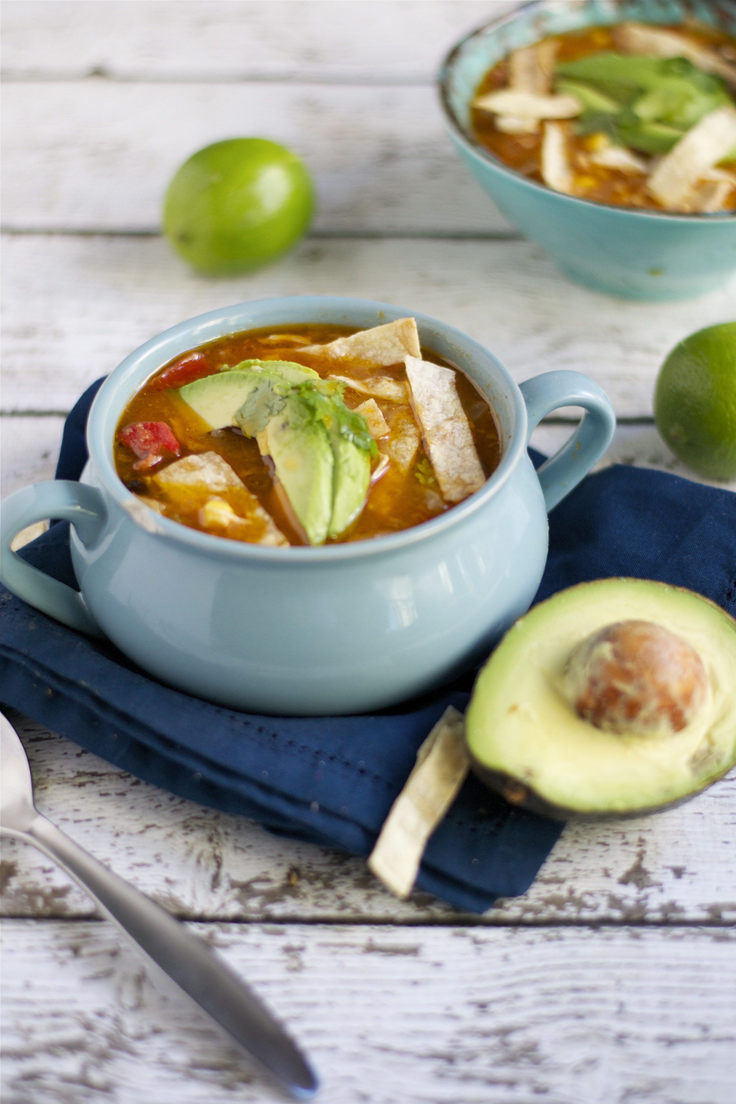 Crock-pot Chicken Tortilla Soup (GF, DF) - Zimeb