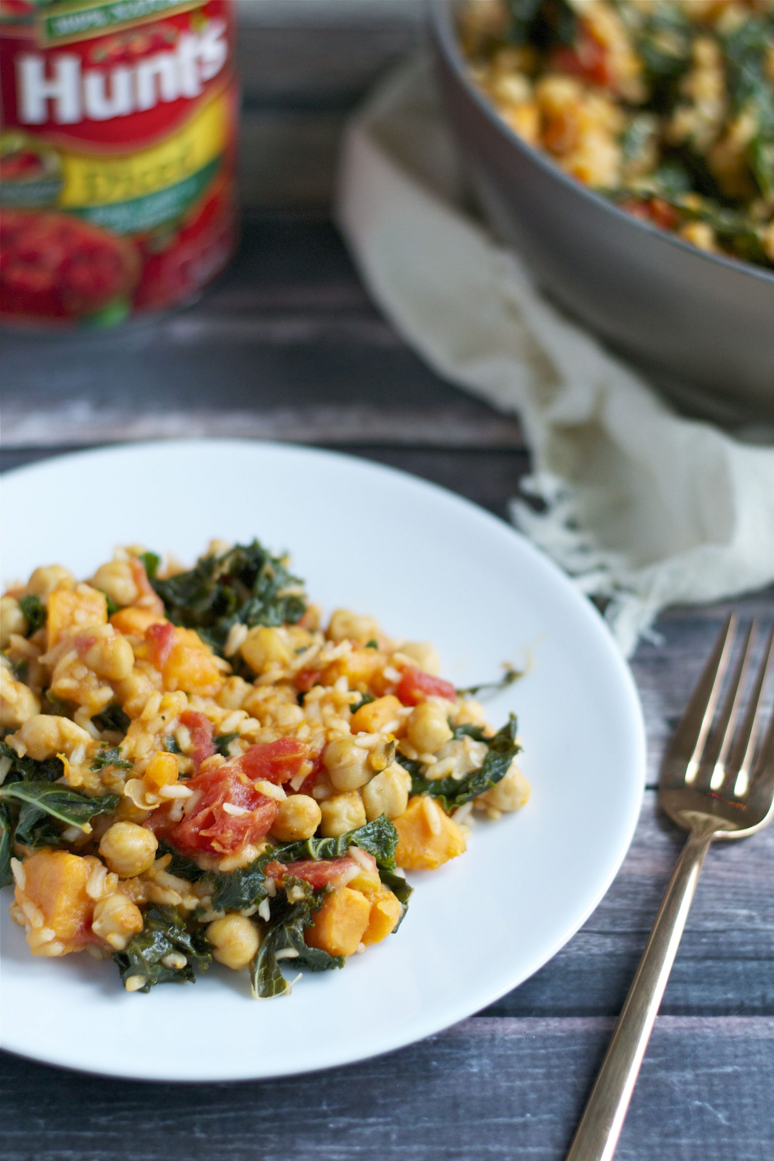 One Pot Sweet Potato and Kale Skillet
