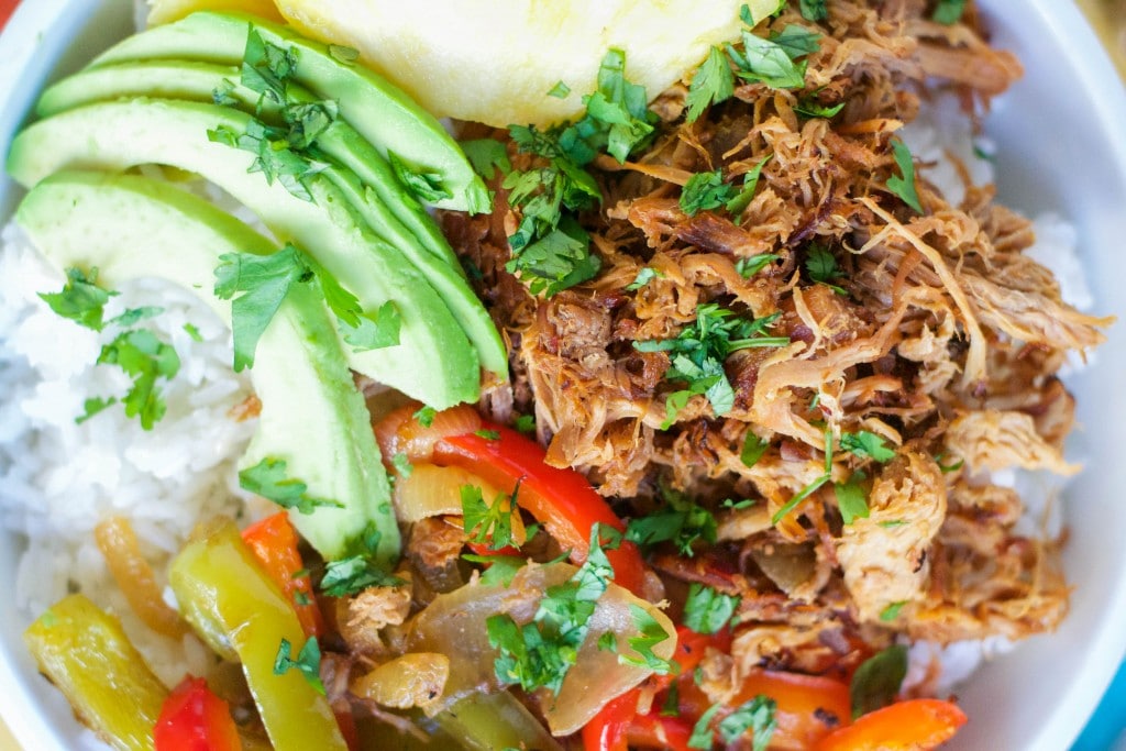 Crock Pot Pineapple Pork Burrito Bowls (GF, DF) - Zimeb