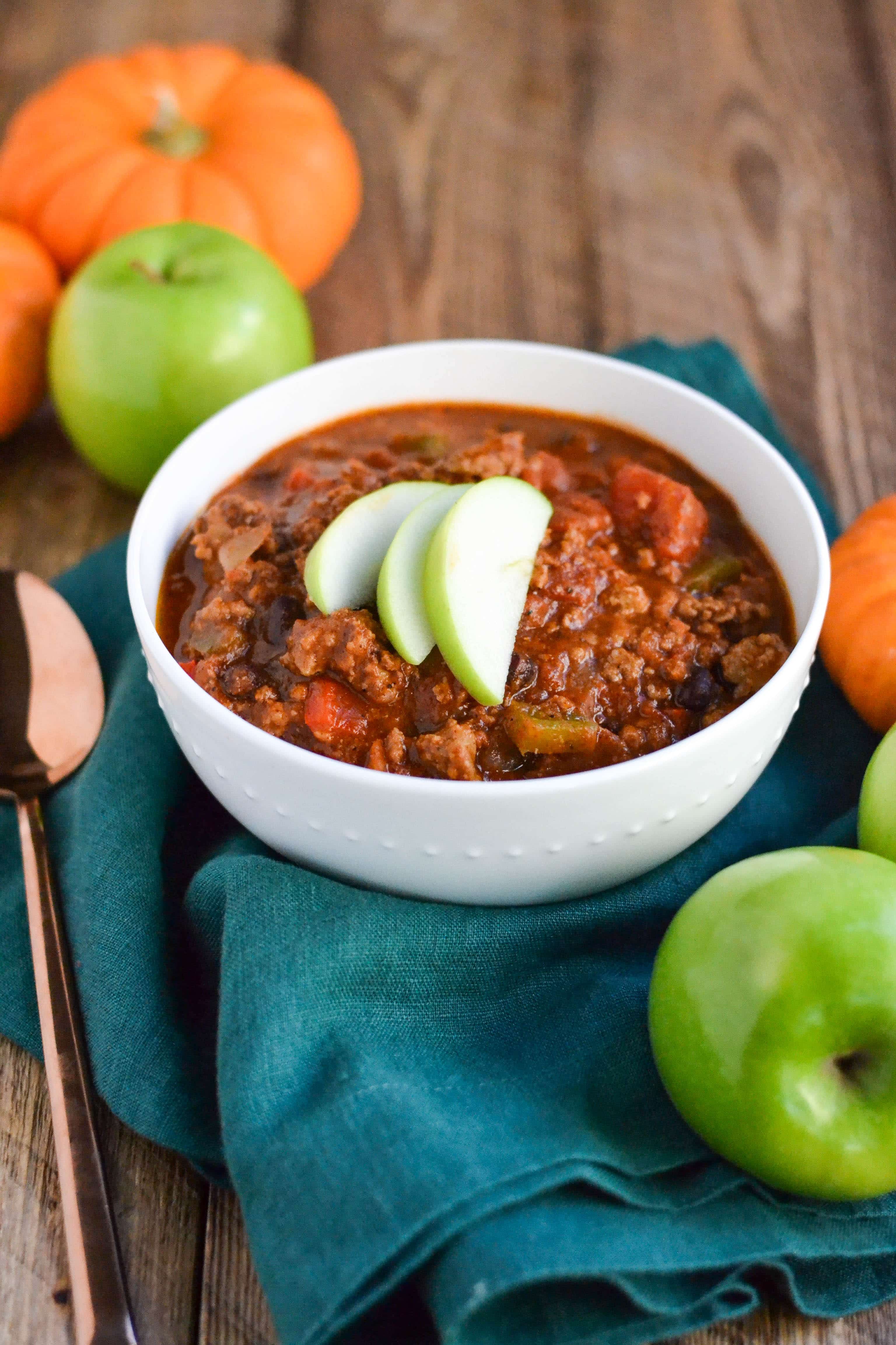 Pumpkin Apple Cider Turkey Chili