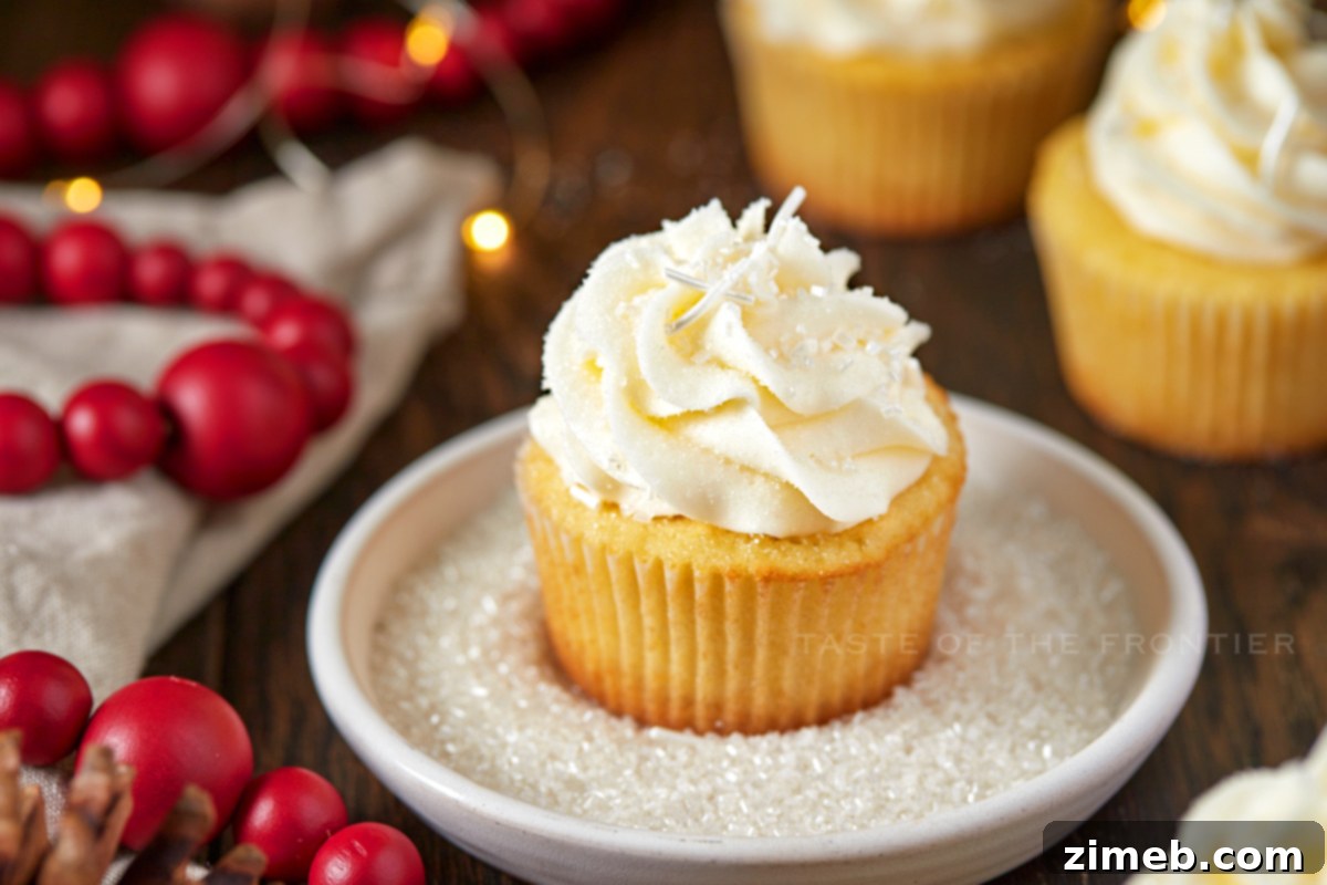 Bubbly Buttercream 3 Champagne frosting with sparkling sugar sprinkles, adding elegance to desserts