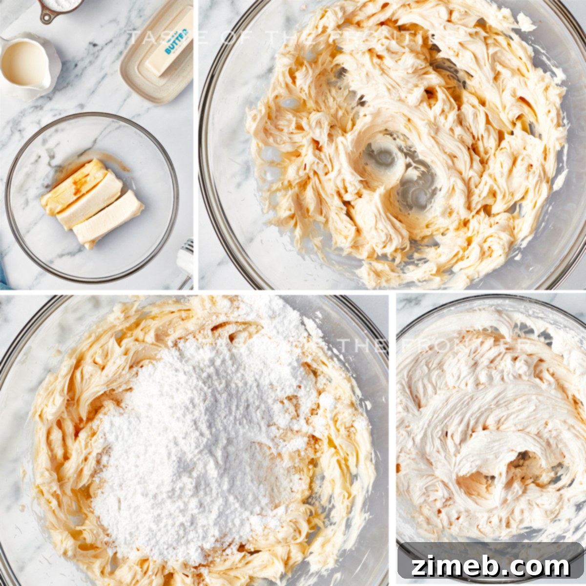 Bubbly Buttercream 4 Steps on how to make Champagne Frosting for elegant desserts