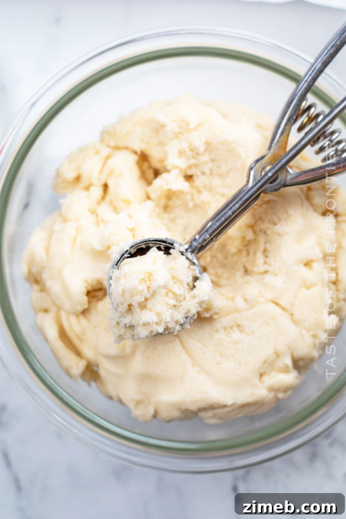 scooping the truffle mixture