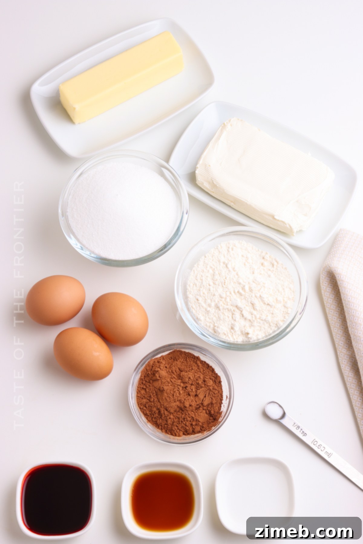 Ingredients for Red Velvet Cream Cheese Brownies