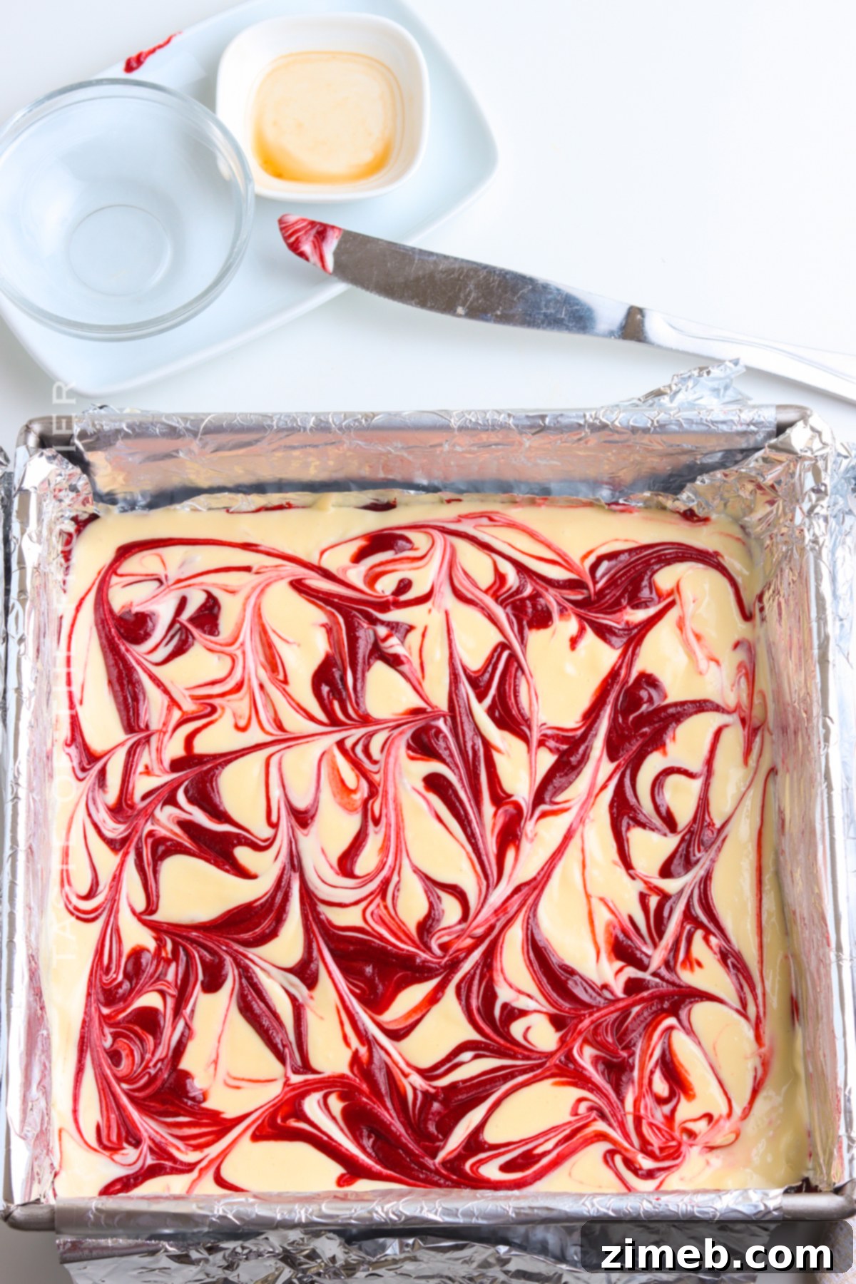 Swirled red velvet cream cheese brownies