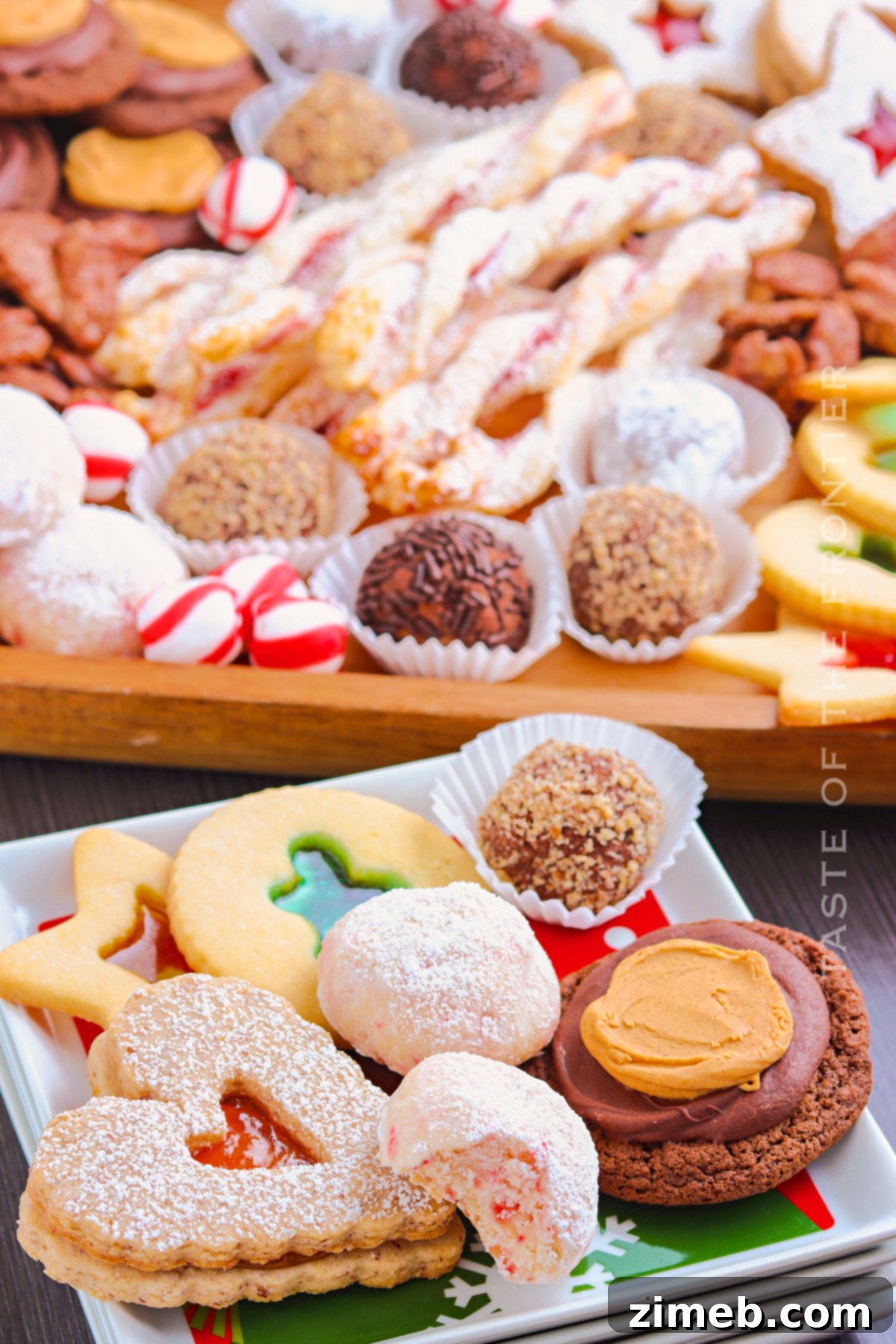 Festive Cookie Platter 19 Assorted cookies beautifully packaged as holiday gifts