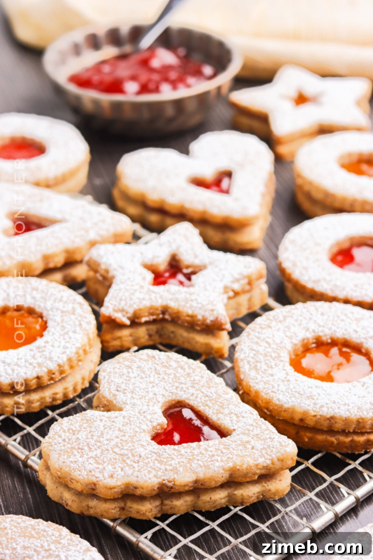 Festive Cookie Platter 7 Elegant Linzer Cookies with a jam filling