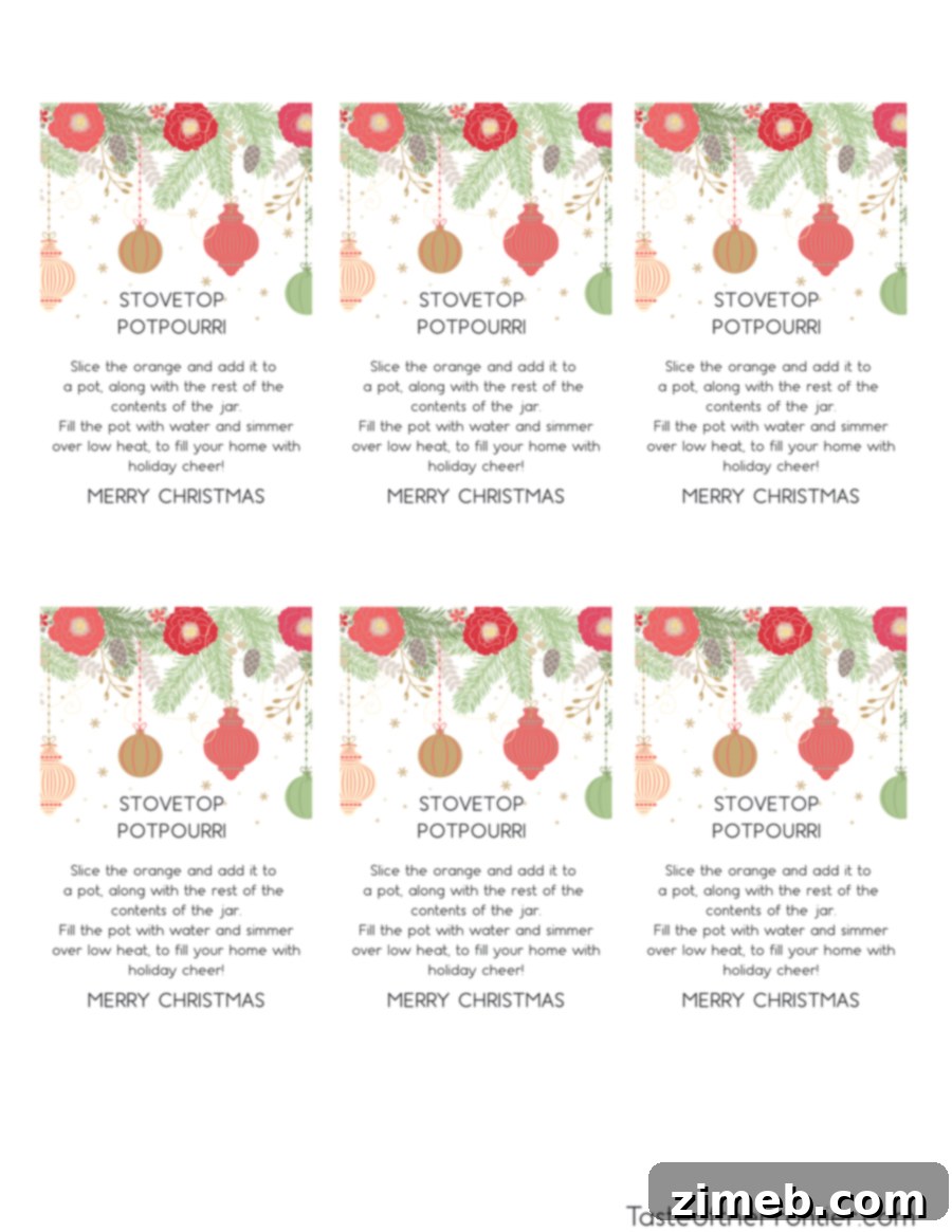 Simmering Scents 14 potpourri gift tags