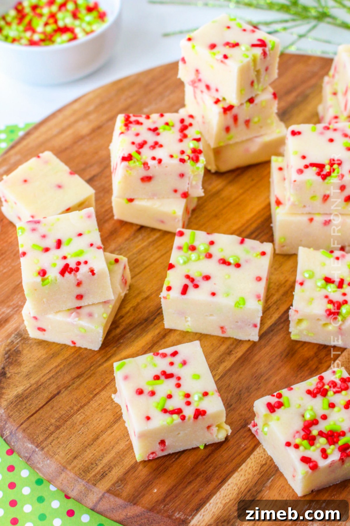 Decadent Christmas Cookie Fudge 15 Recipe for Christmas Cookie Fudge - a close-up of the delicious squares