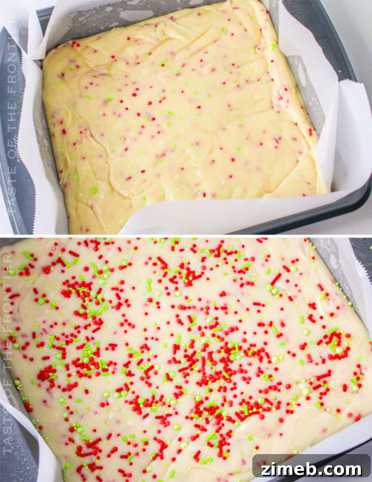 Decadent Christmas Cookie Fudge 8 holiday fudge with sprinkles, ready to serve