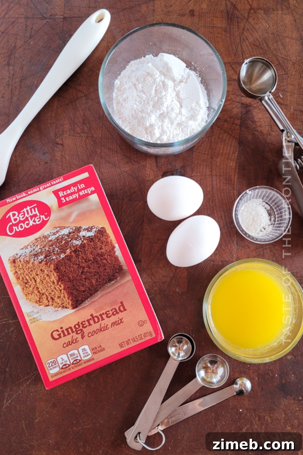 ingredients for Gingerbread Crinkle Cookies