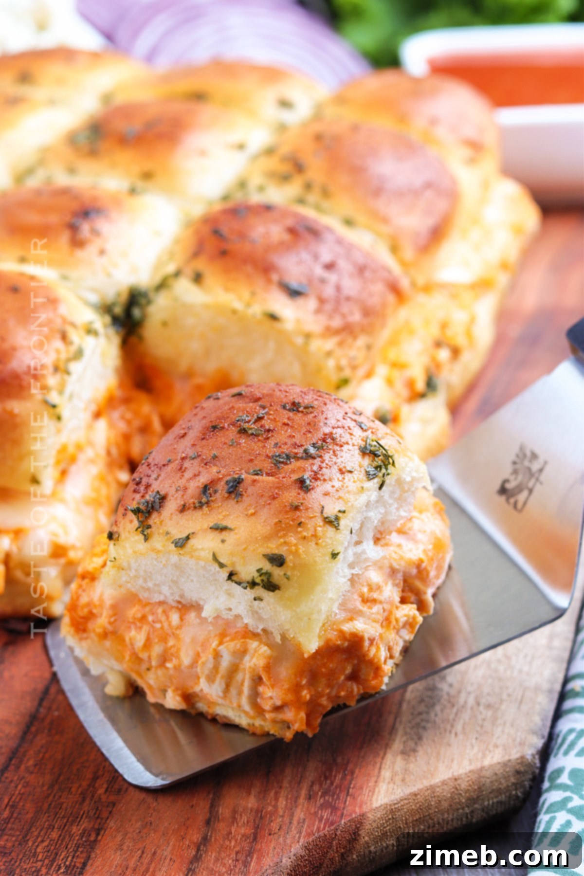 party sandwiches with buffalo chicken