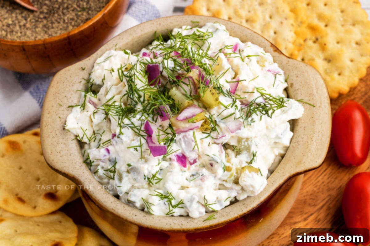 Zingy Dill Pickle Dip 8 Easy party appetizer with dill pickle dip