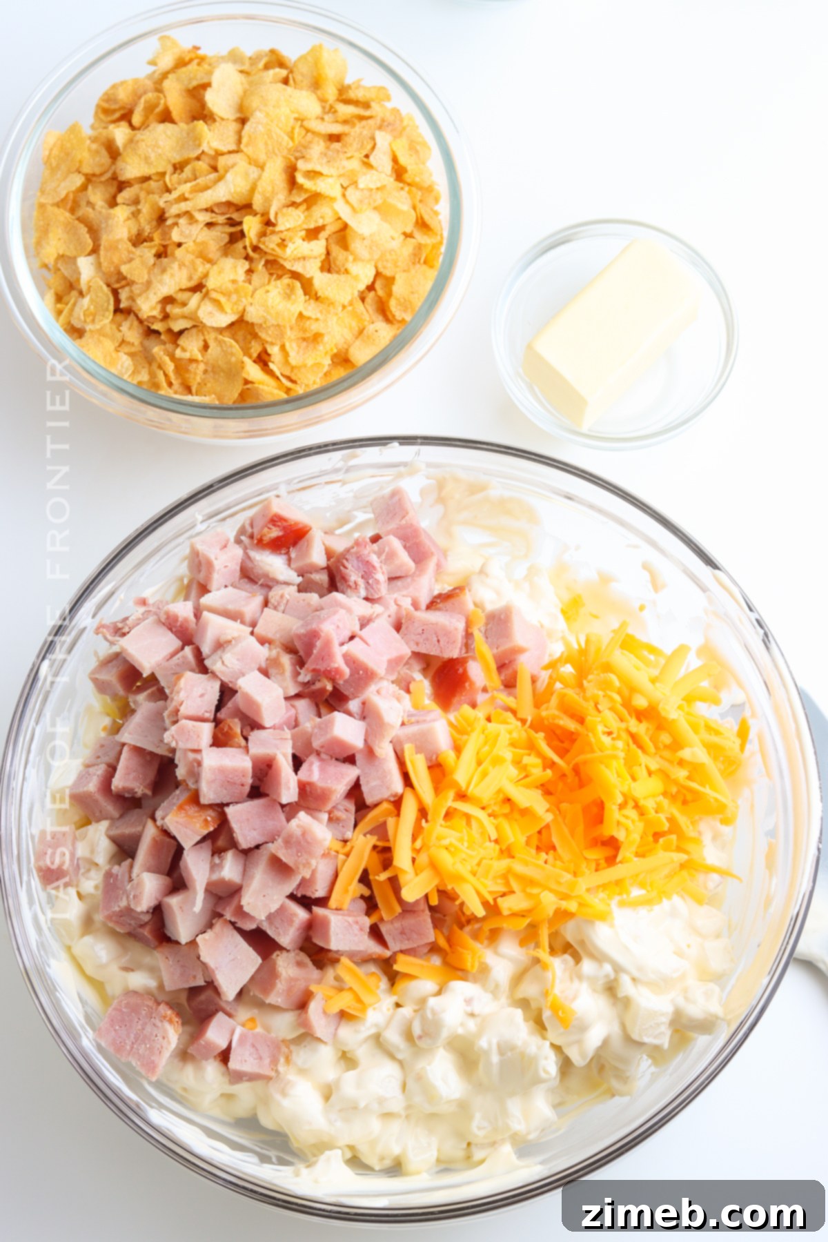Hearty Ham Potato Bake 6 casserole mixture