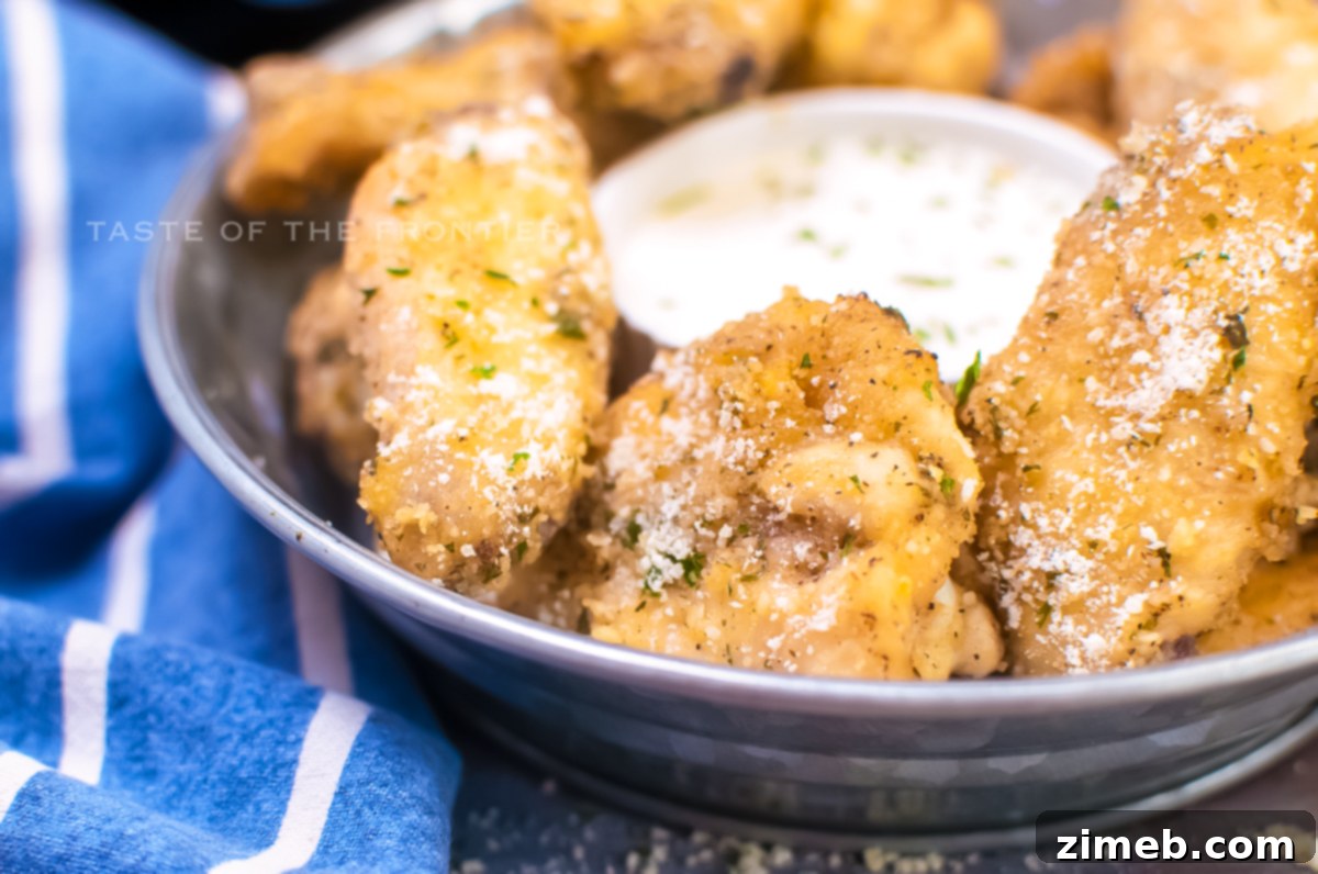 Crispy Air Fryer Garlic Parmesan Chicken Wings 15 wings snack