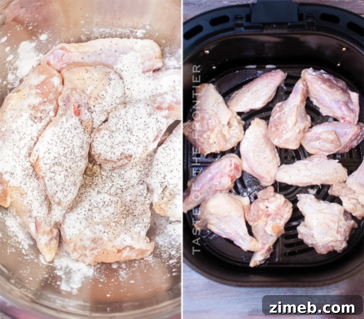 Crispy Air Fryer Garlic Parmesan Chicken Wings 7 making chicken wings