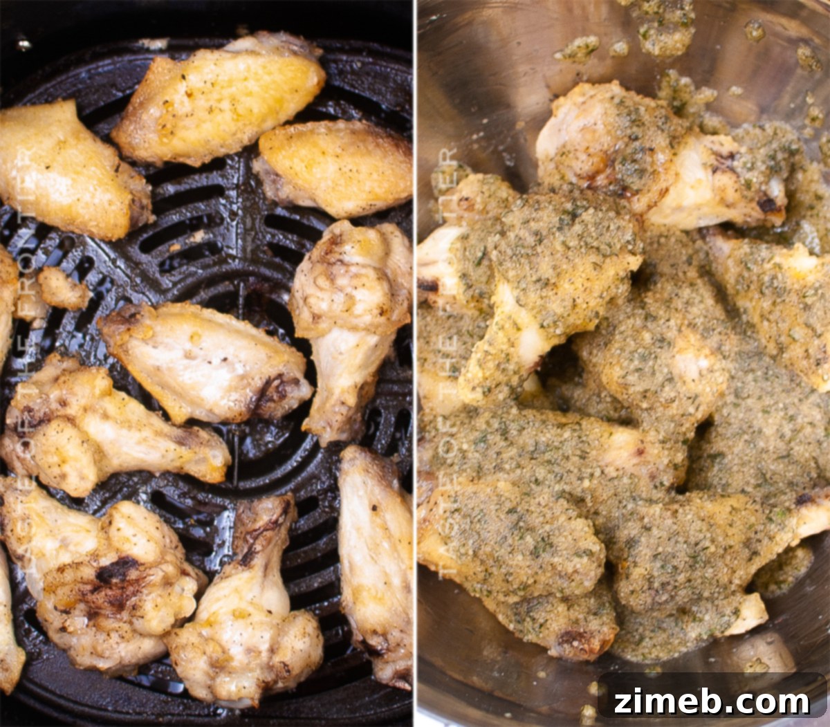 Crispy Air Fryer Garlic Parmesan Chicken Wings 8 how to make Air Fryer Garlic Parmesan Chicken Wings
