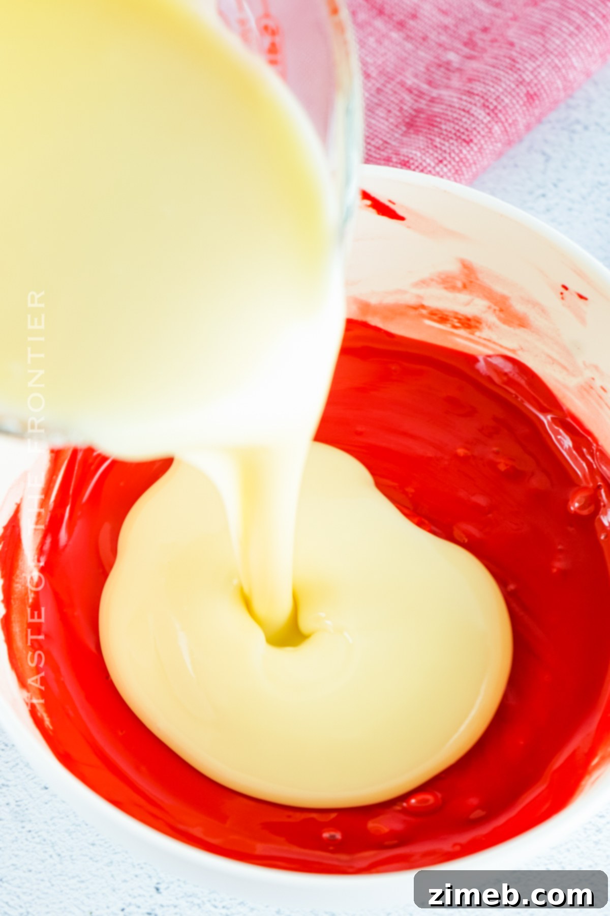Melted frosting in a bowl