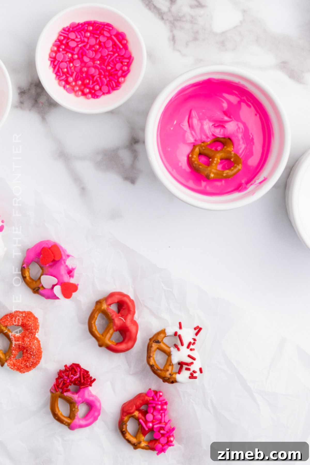 Sweetheart Pretzels 7 decorated pretzels for Valentine's Day
