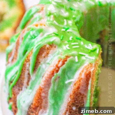 Easy St. Patrick's Day Cake with vibrant green and white layers.