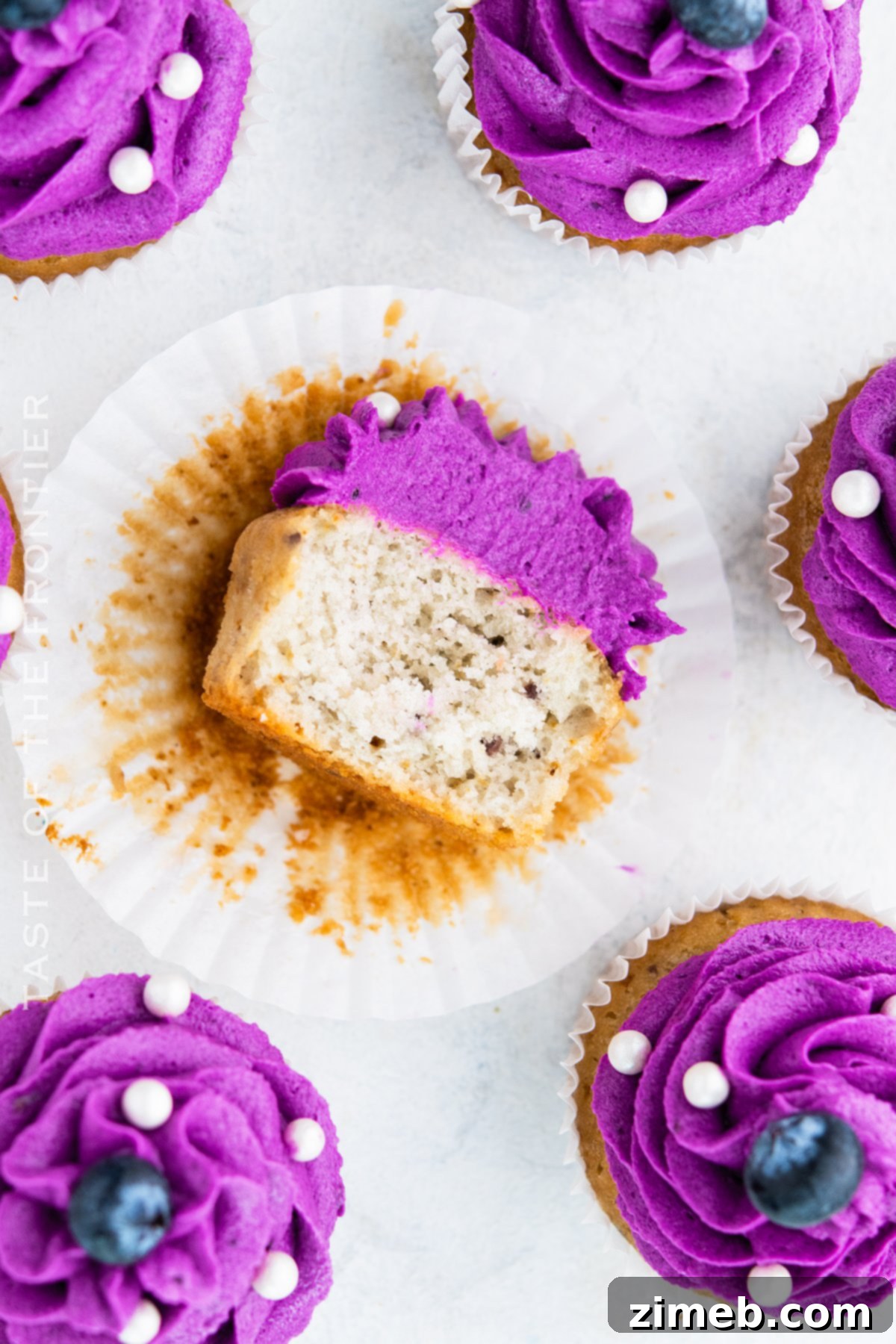 birthday cupcakes with blueberries