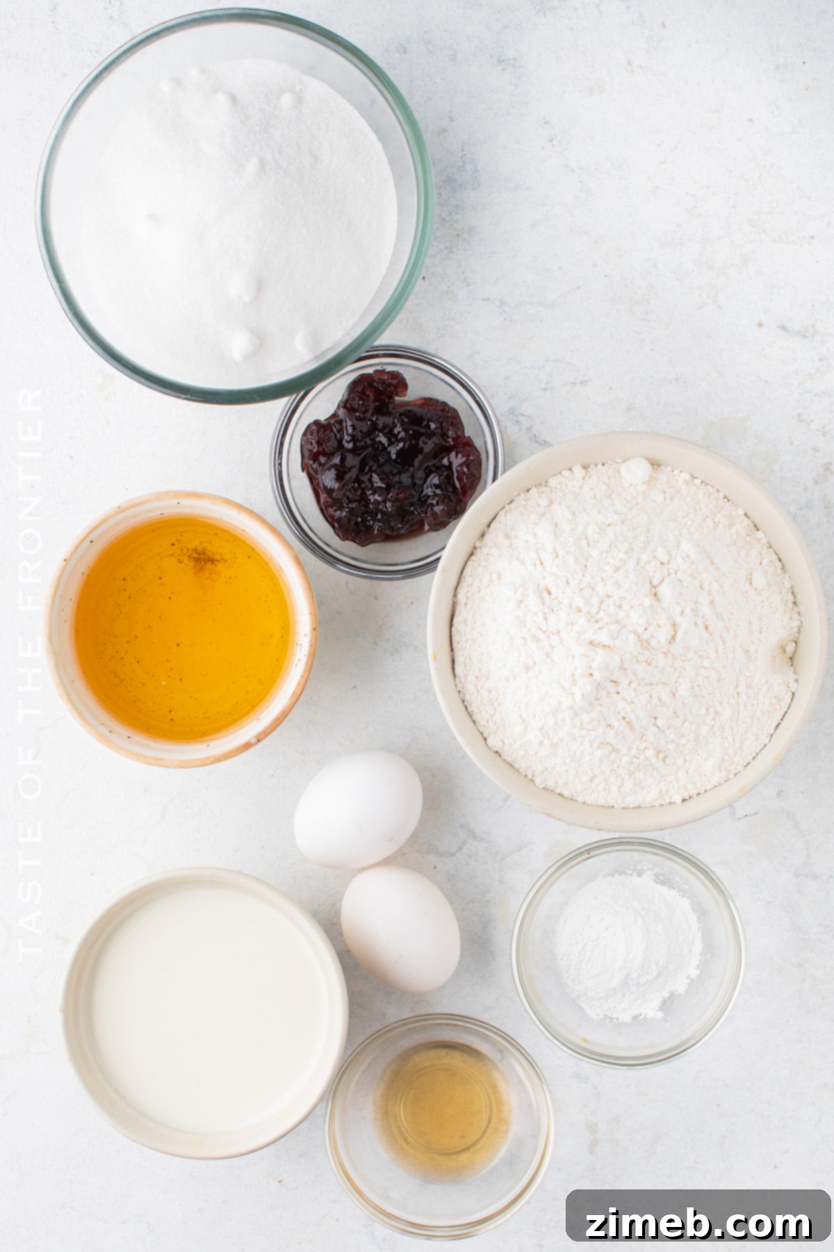 ingredients for Blueberry Cupcakes
