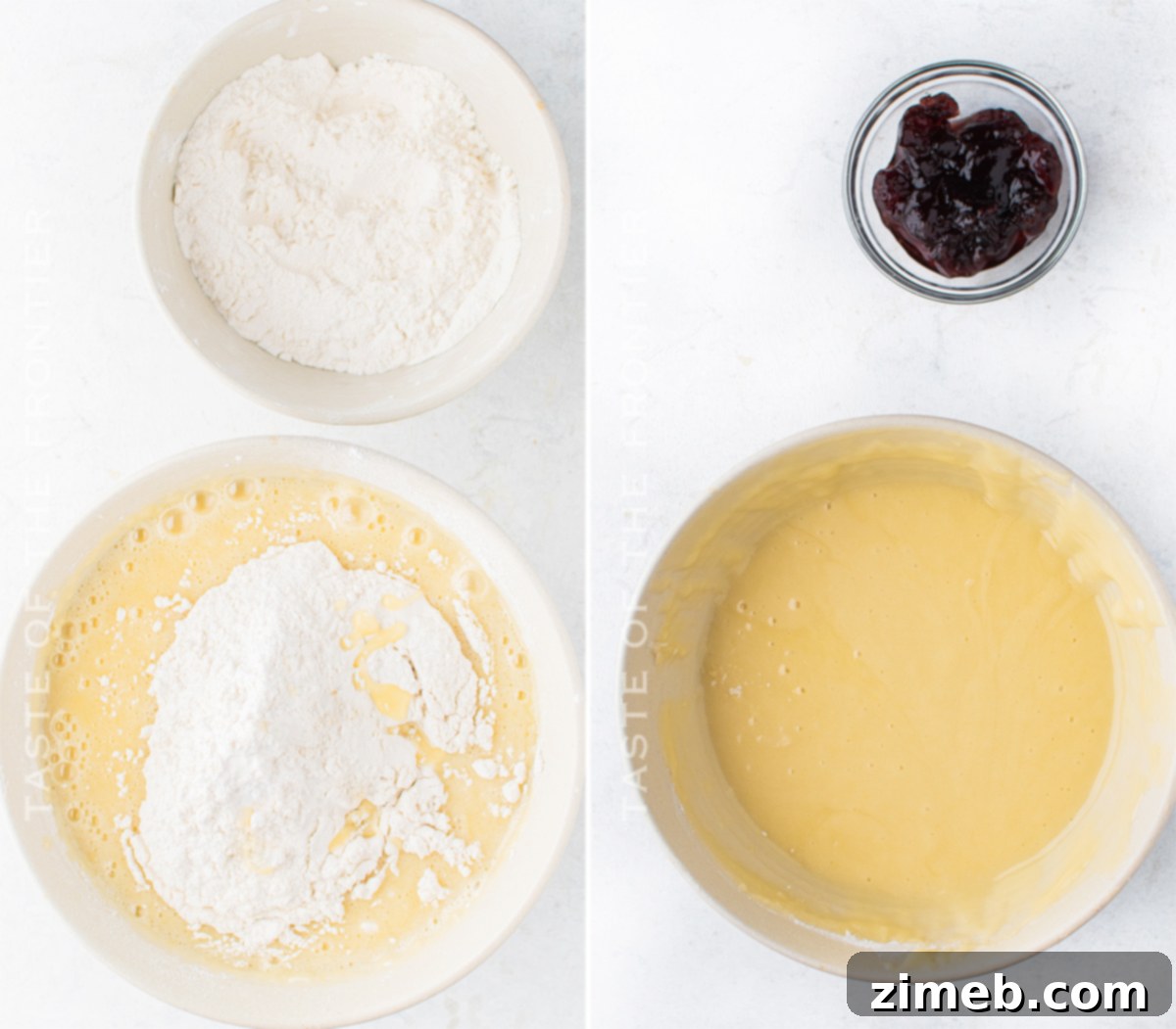 mixing the cupcake batter