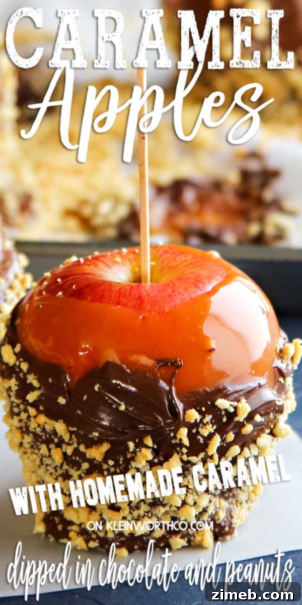Delicious Chocolate Peanut Covered Caramel Apples ready to be enjoyed