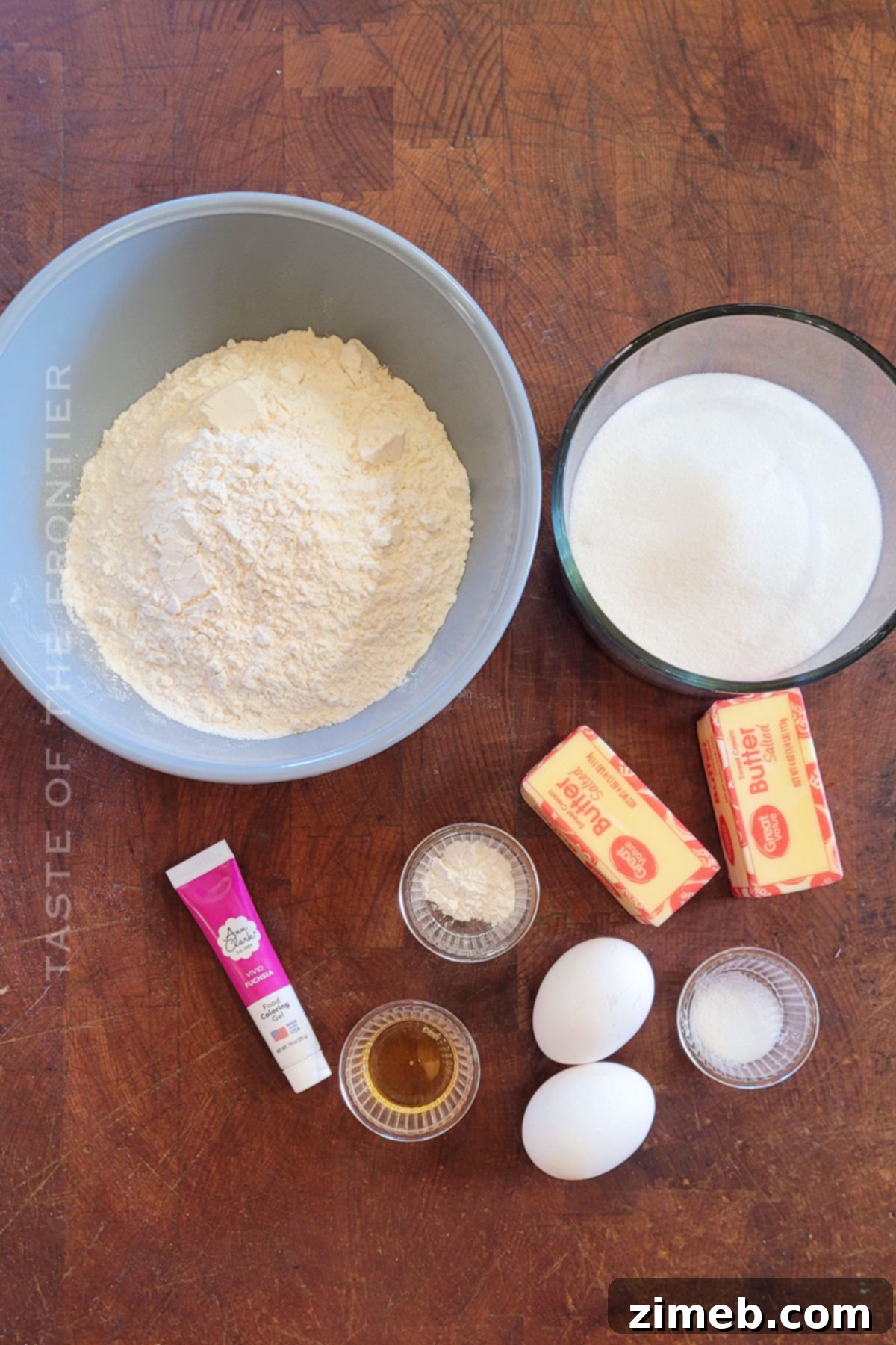 Springtime Easter Sugar Delights 4 Ingredients laid out for an easy Easter Sugar Cookies recipe.