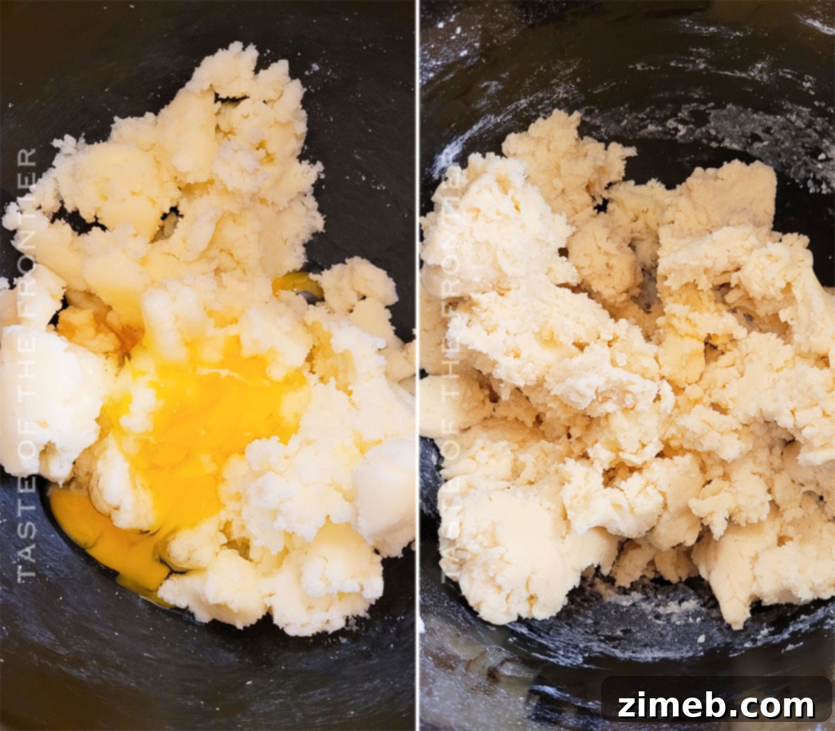 Springtime Easter Sugar Delights 5 Steps for how to make sugar cookie dough for pinwheel cookies.