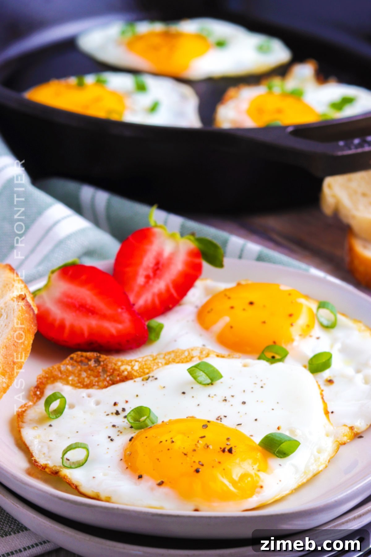 Perfect Fried Eggs Recipe - Golden whites, runny yolk