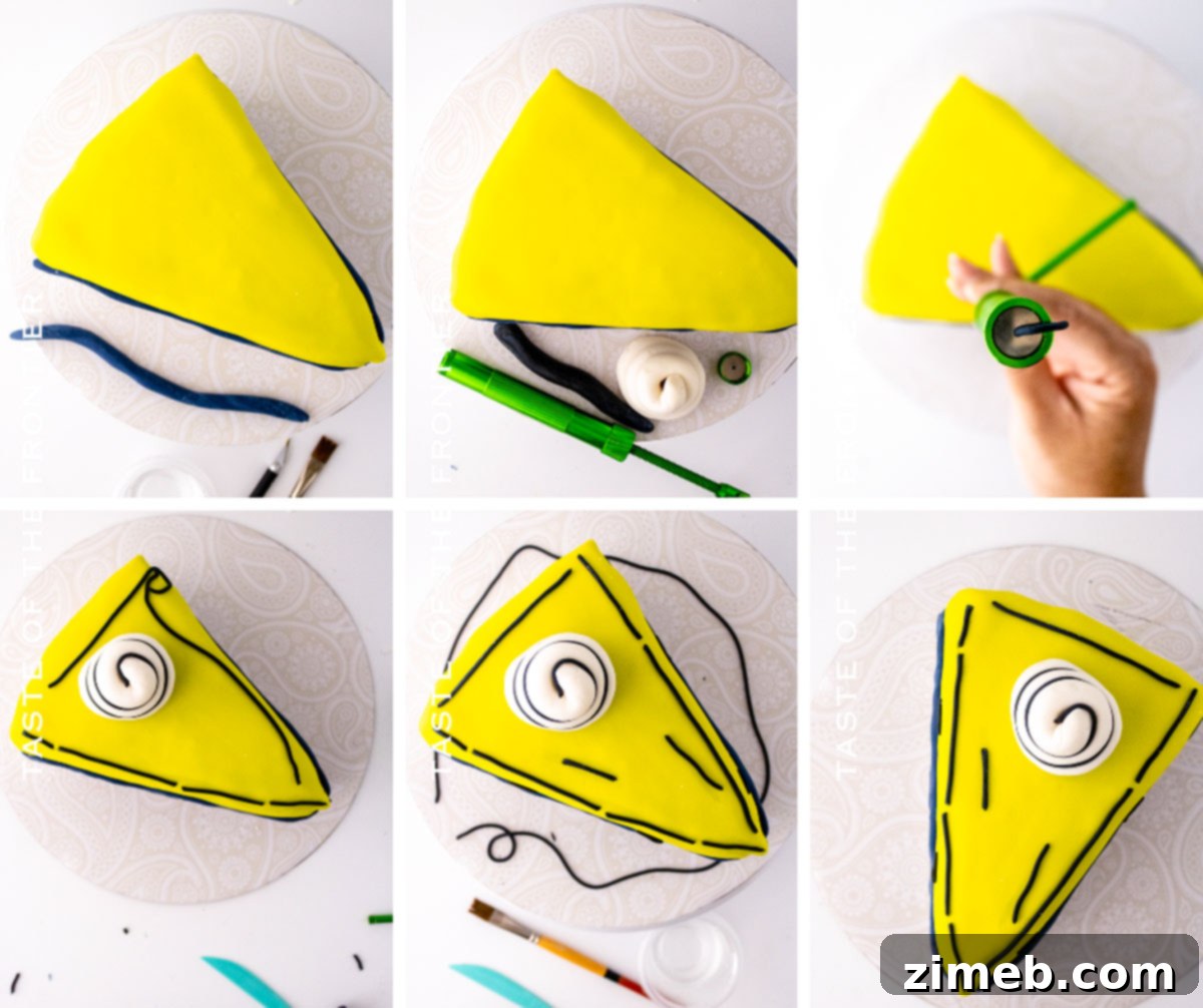 2D Comic Cake Phenomenon 9 Adding colorful fondant designs to a Comic Book Cake