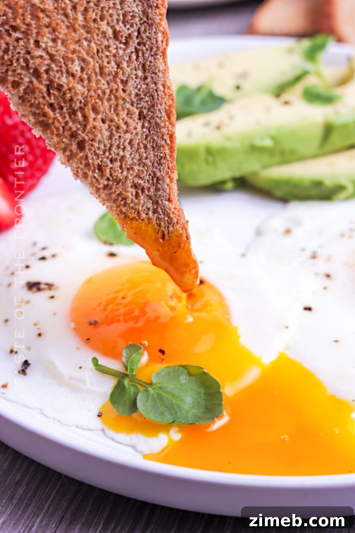 Sunrise on a Plate 2 Eggs with perfectly runny yolk for a delicious breakfast