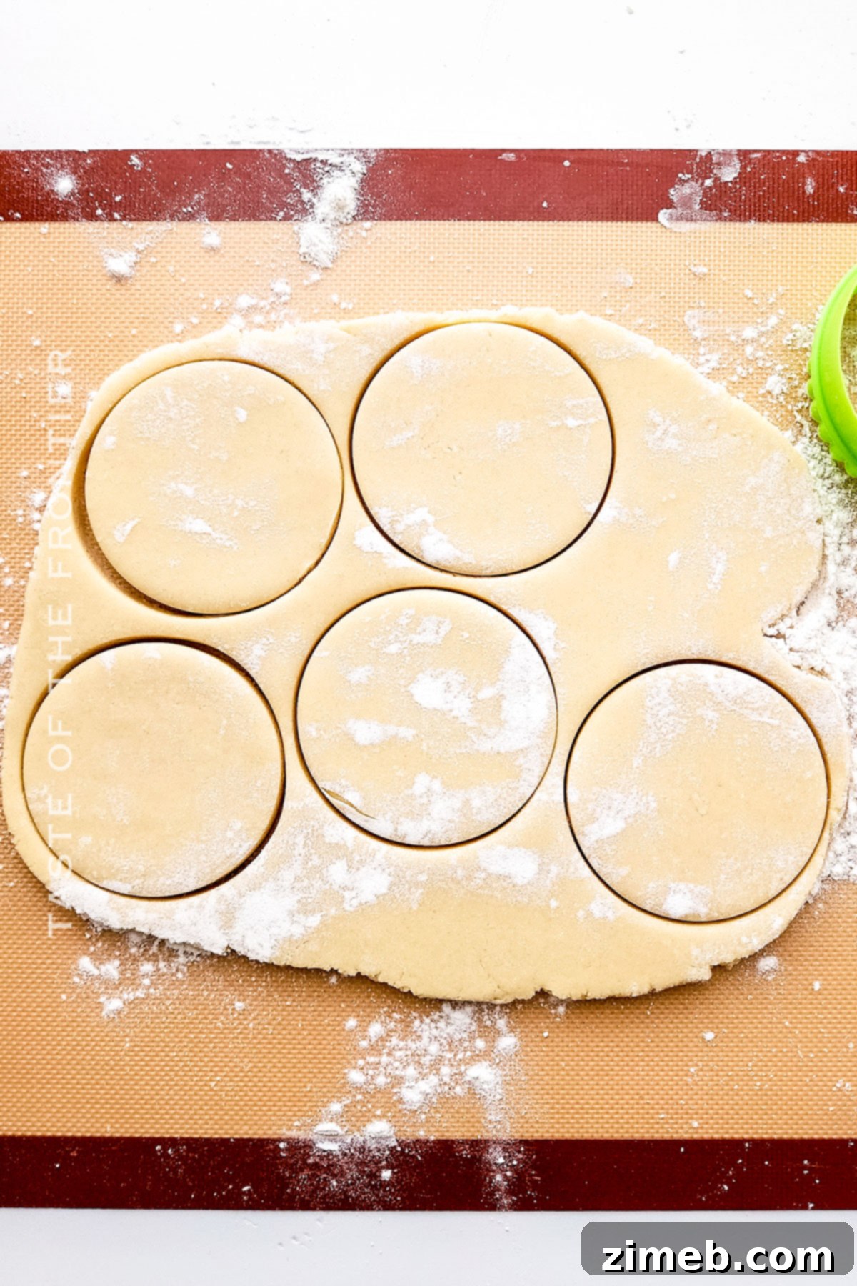 Copycat Girl Scout Lemonades Cookies 5 Cutting the dough to make copycat Girl Scout Lemonades cookies