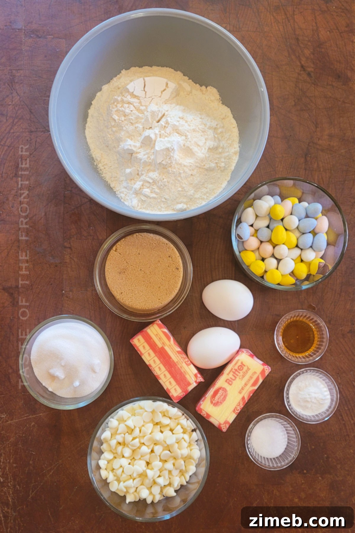 Ingredients for Cadbury Egg Cookies: Fresh and vibrant components