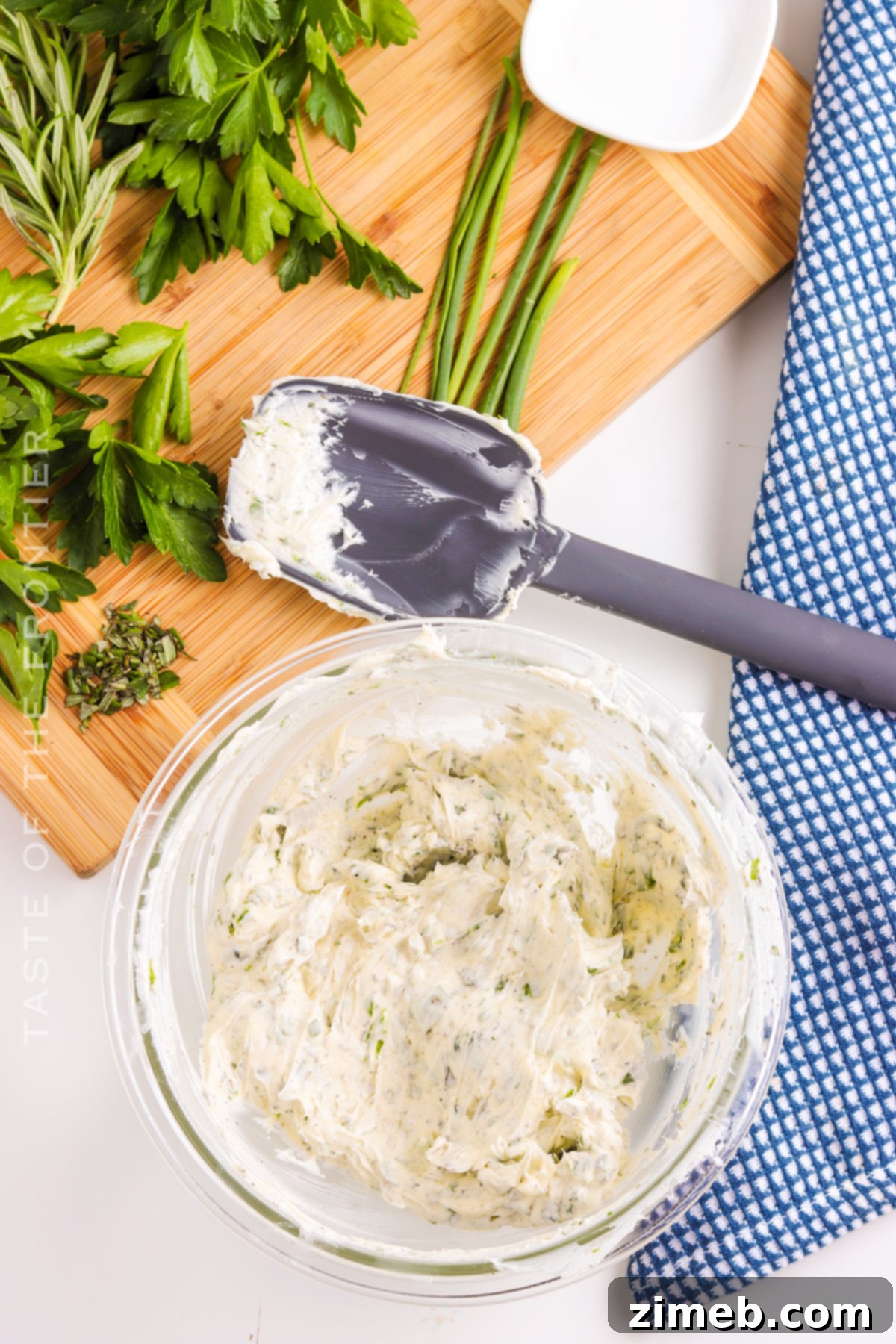 Aromatic Herb Butter 7 blending the butter with seasonings
