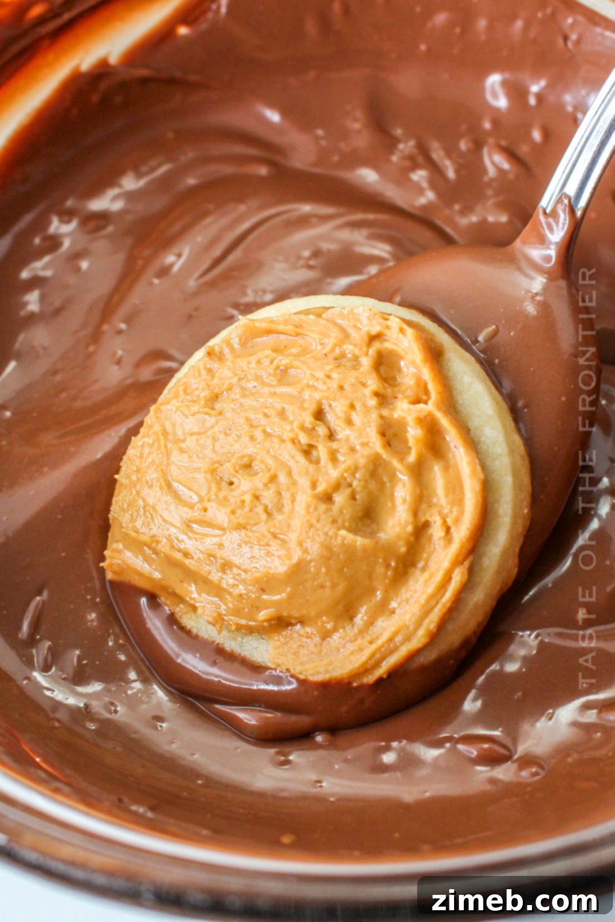 Chocolate coating for Tagalong cookies