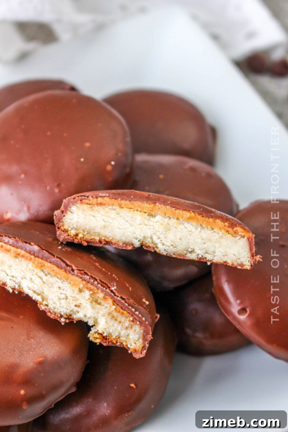 Girl Scout Copycat Tagalong Cookies ready to eat