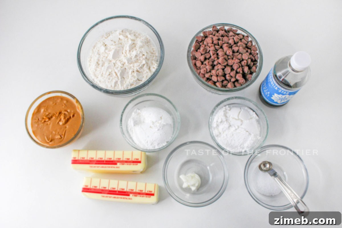 Ingredients for making homemade Tagalong Cookies