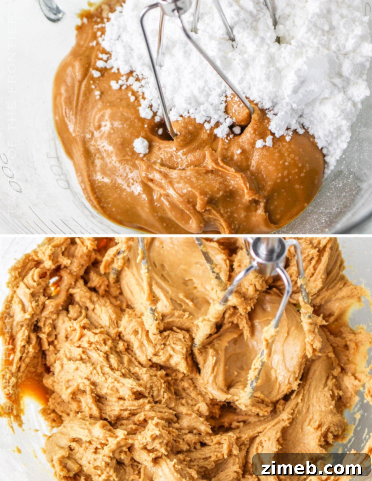 Making peanut butter cream filling for cookies