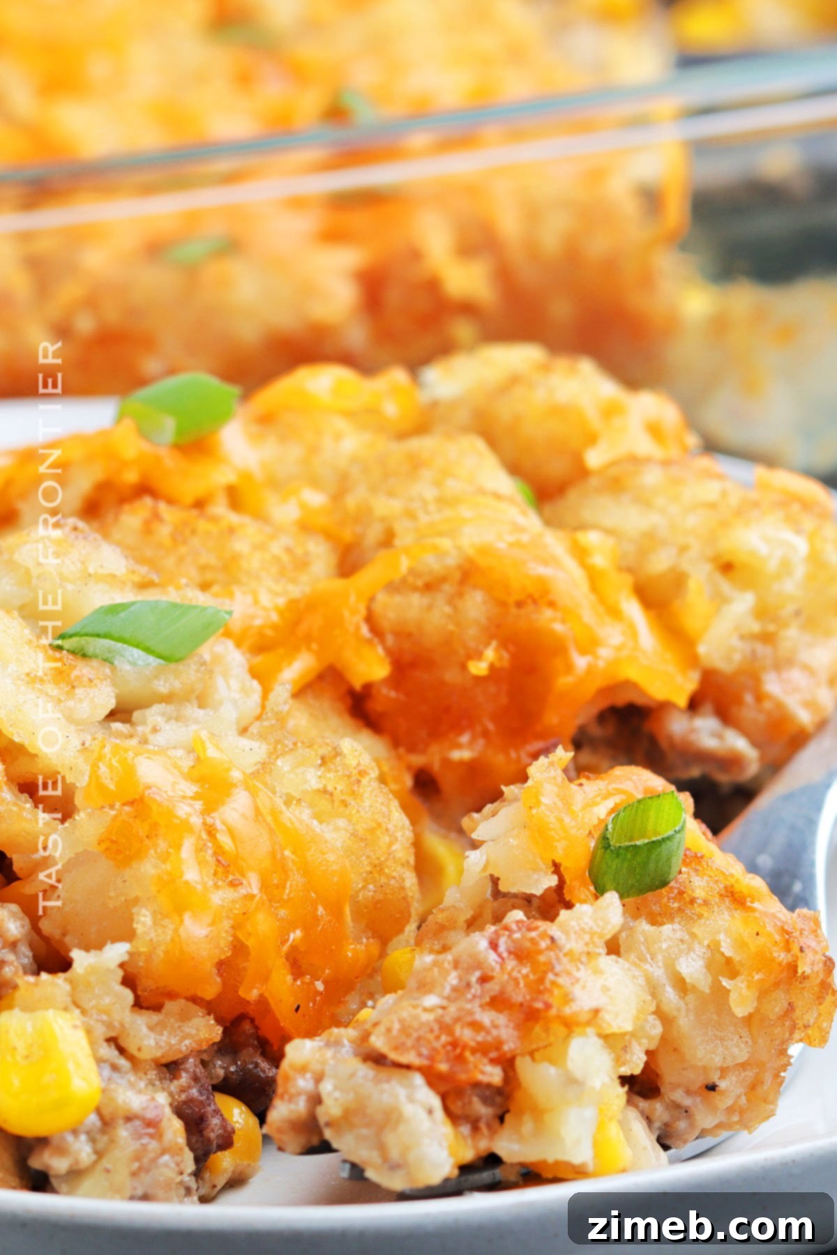 Quick dinner recipe comfort food Tater Tot Casserole
