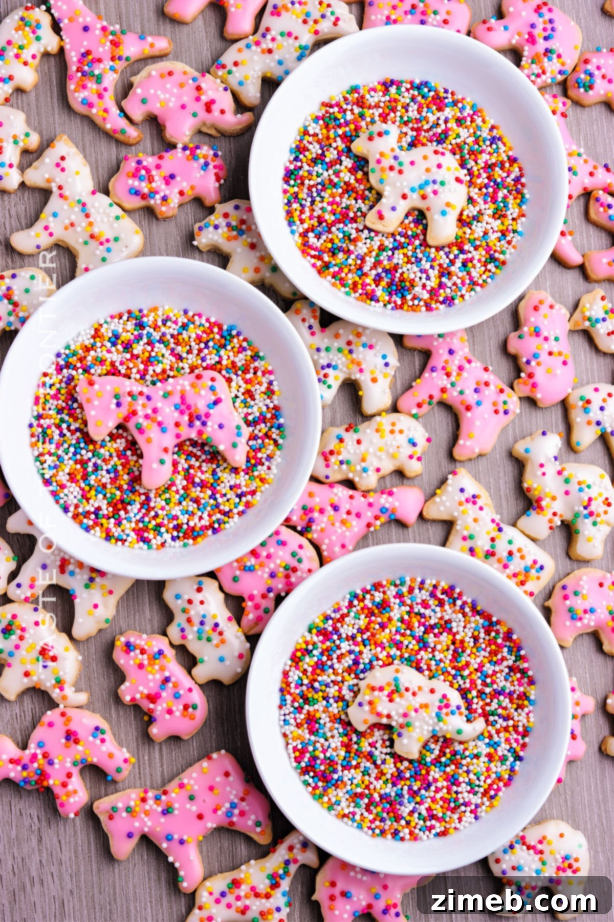 Whimsical Frosted Animal Treats 17 Copycat Frosted Animal Cookies on a cooling rack, ready to be enjoyed.