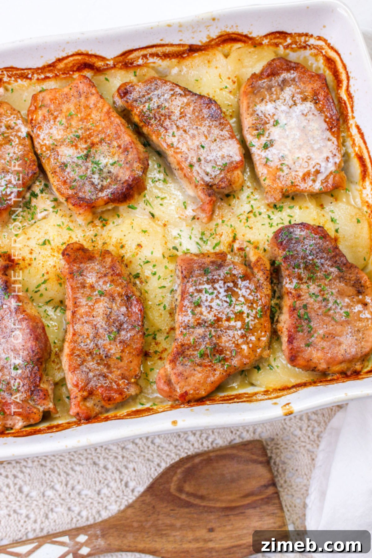 Hearty Pork Chops with Creamy Scalloped Potatoes 14 cooked pork chop casserole