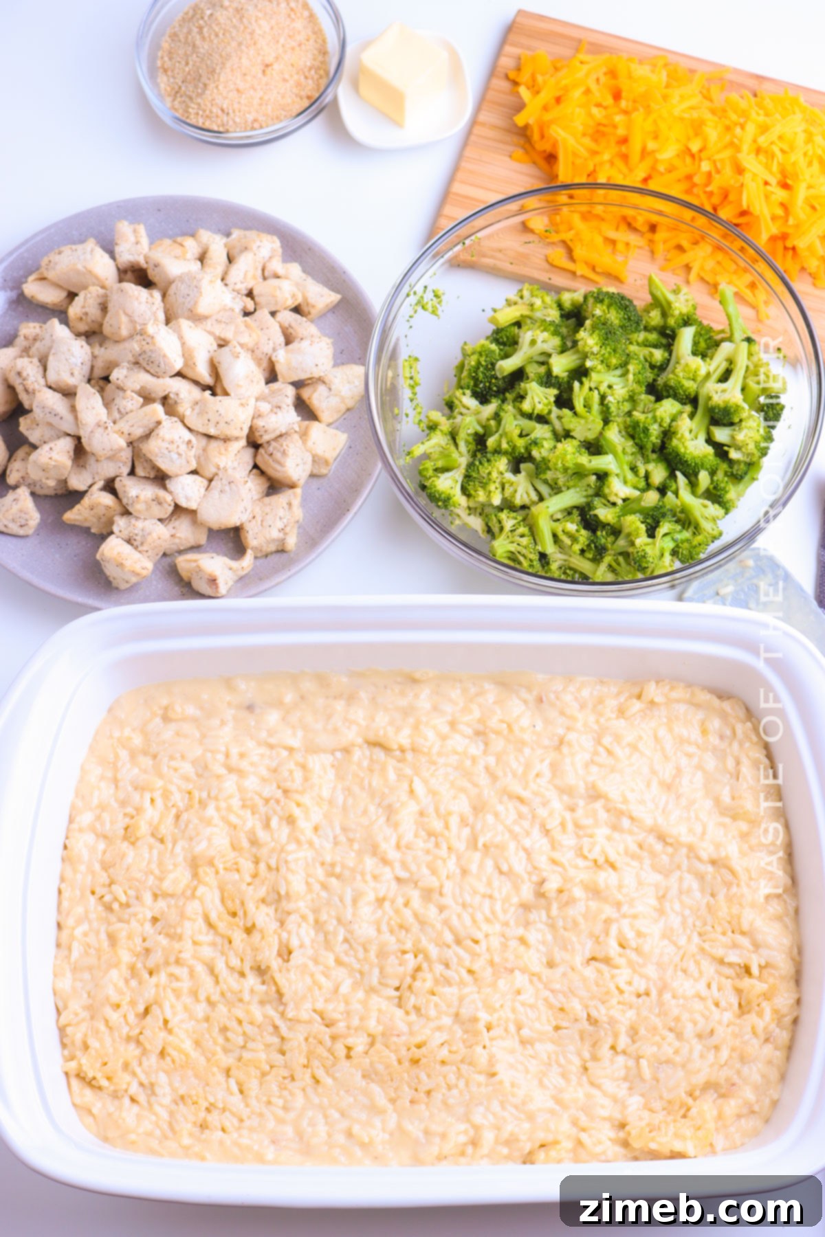 Hearty Chicken Broccoli Bake 7 Close-up of baked chicken broccoli casserole ready to serve