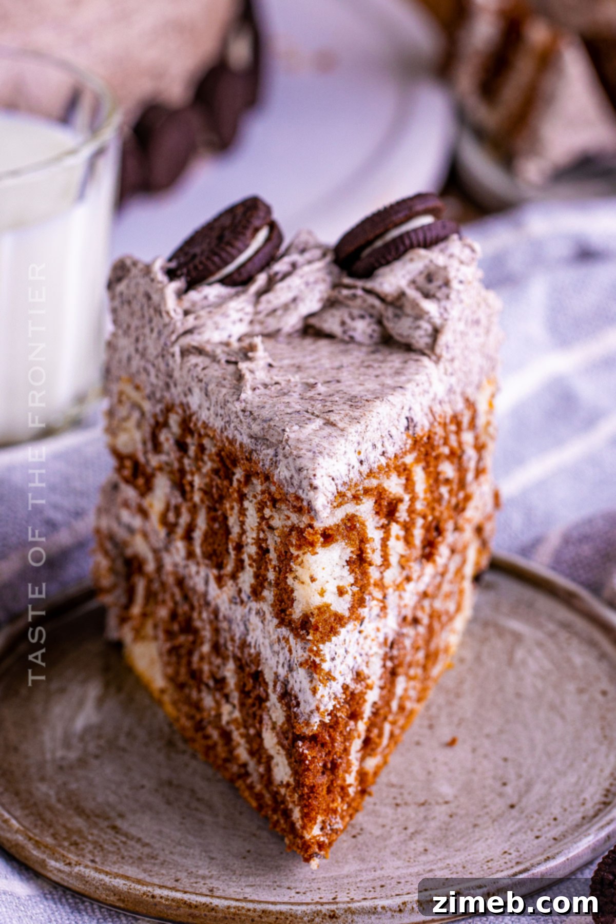 Monochrome Ripple Cake 16 A perfectly sliced Zebra Cake revealing its beautiful stripes.