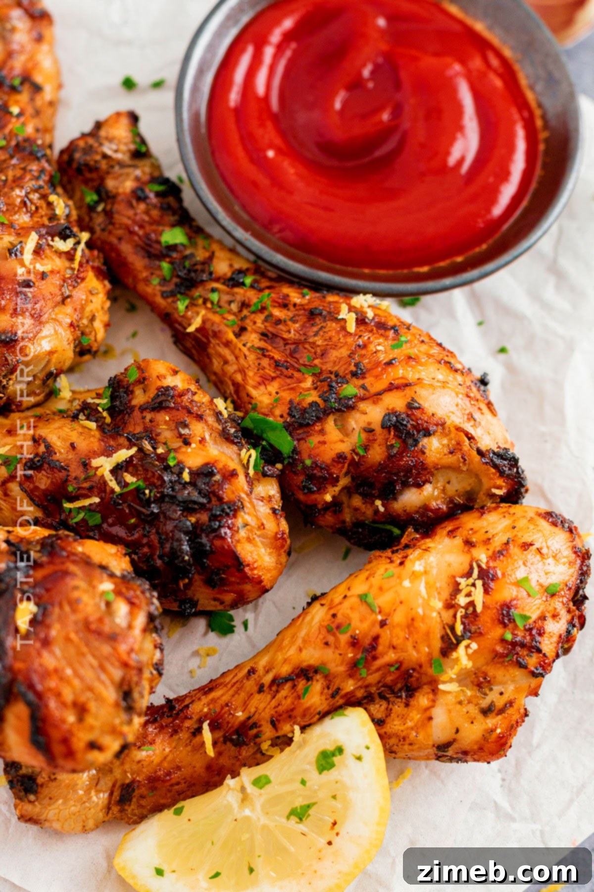 Plated Air Fryer Chicken Legs