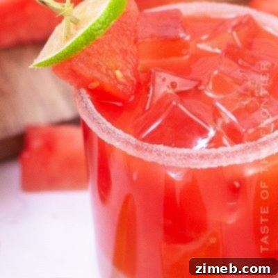 A vibrant and cool Watermelon Margarita, ideal for summer sipping.