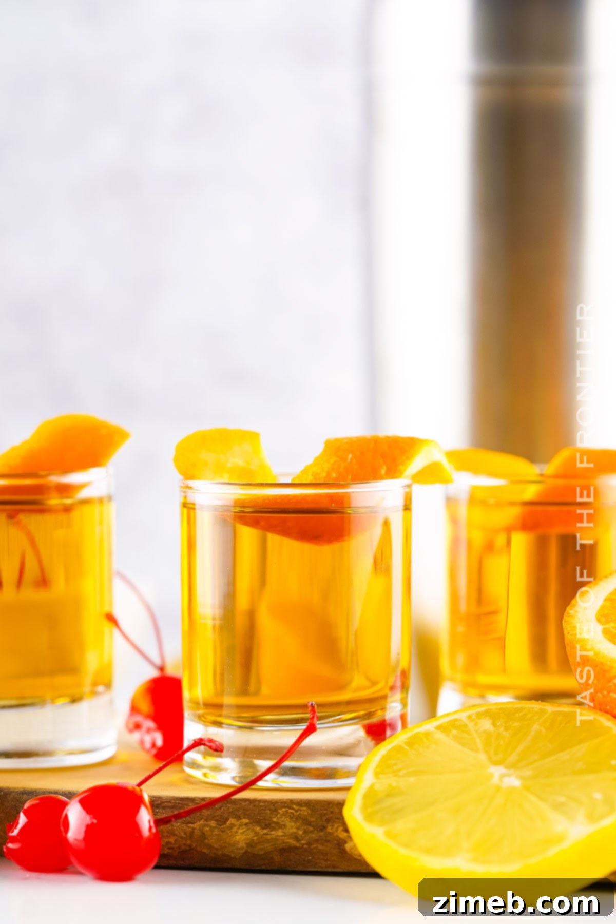 Three Amigos Shots 14 Finished shots with citrus garnish, ready to serve