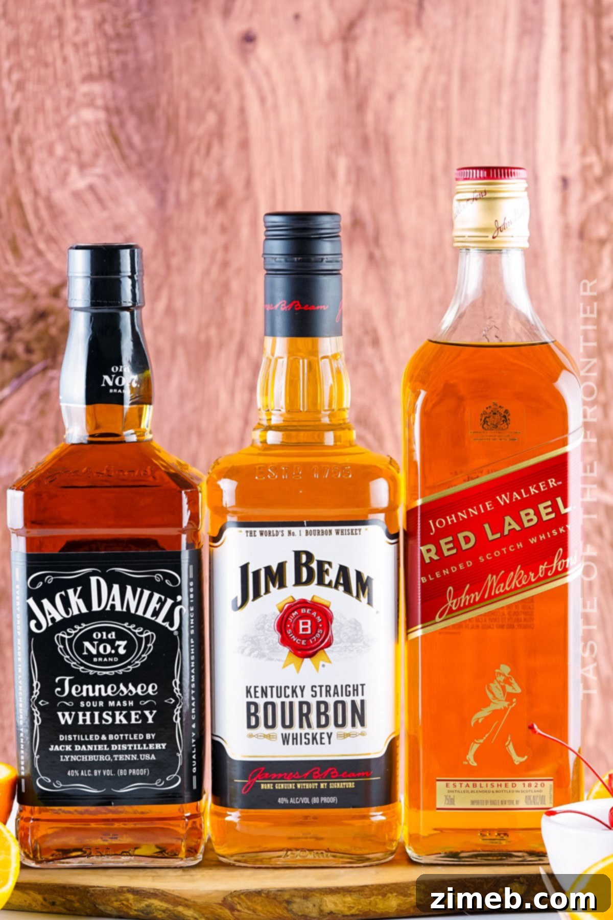 Three Amigos Shots 4 Ingredients for Three Wise Men Shots lined up